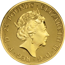 Moneda Bestias de la Reina El Unicornio de Escocia de Oro de 1/4 oz