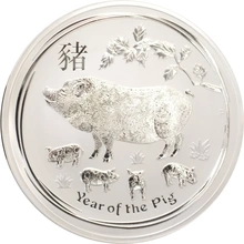 Moneda Perth Mint Calendario Lunar de Plata de 1 kg 2019 Año del Cerdo