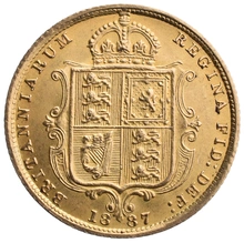 Moneda Medio Soberano de Oro Victoria Jubileo con Reverso Escudado