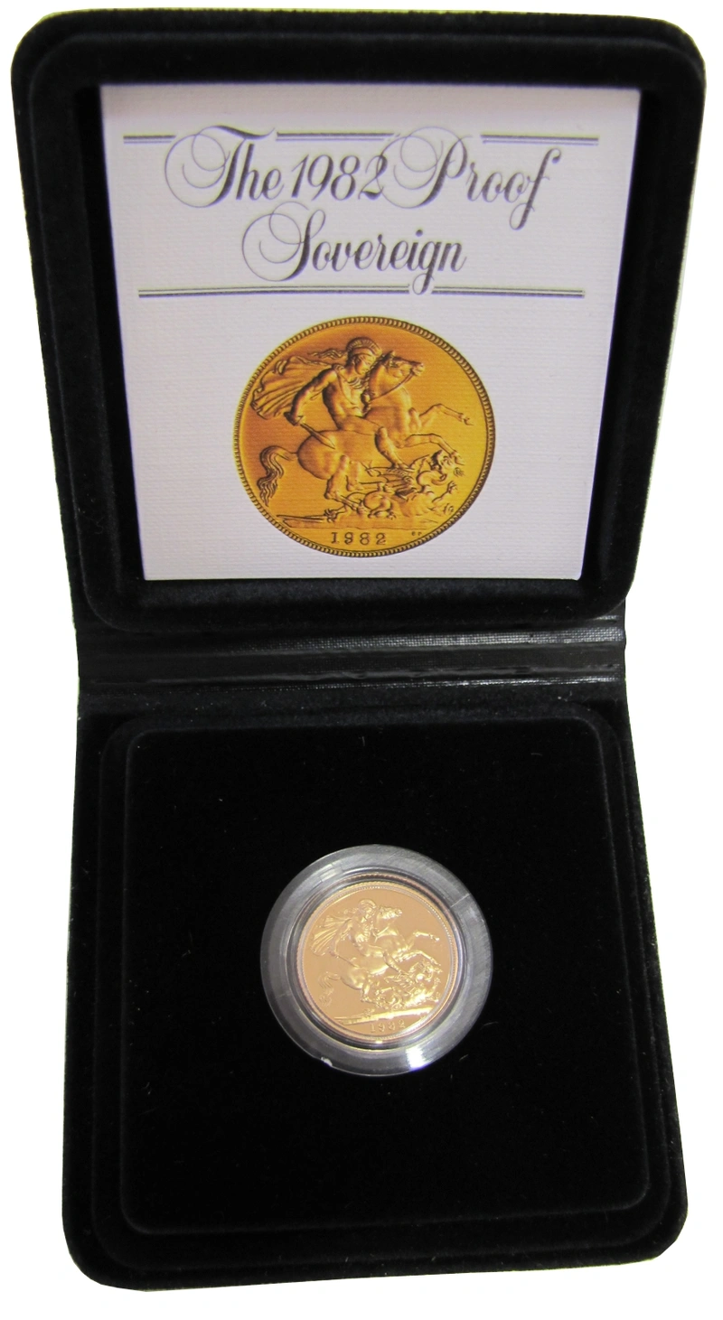 Moneda Soberano de Oro Proof 1982 en Caja Original