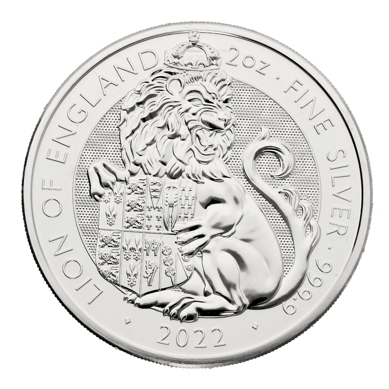 Moneda Bestias de Tudor El León de Inglaterra de Plata de 2 oz 2022