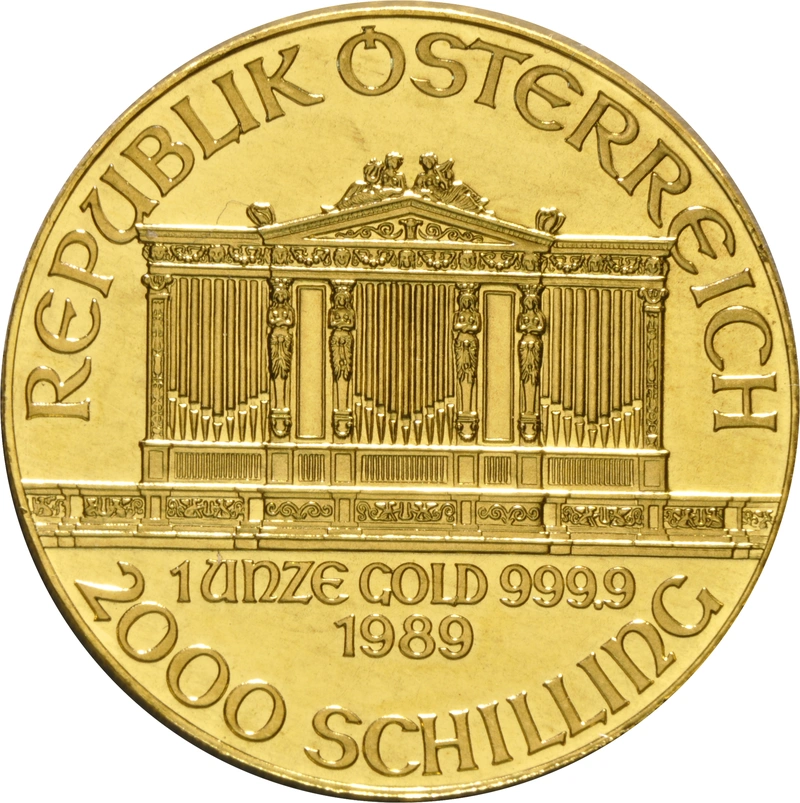 Moneda Filarmónica Viena de Oro de 1 oz 1989