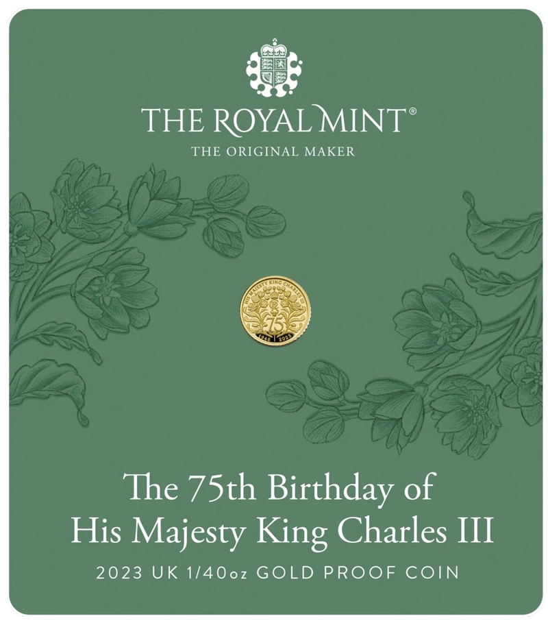 Moneda de Oro 1/40 oz Proof - 75 Anversario de Carlos III 2023
