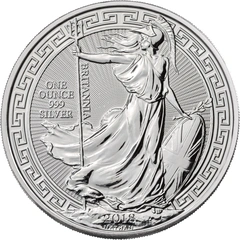 Moneda Britannia de Plata 1 oz 2018 (Borde Oriental)