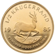 Moneda Krugerrand de Oro de 1/2 oz Proof 1985