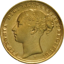 Moneda Soberano de Oro 1884 Victoria Joven (S)