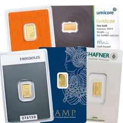 Lingote de Oro de 1 g Nuevo (de Nuestra Elección)