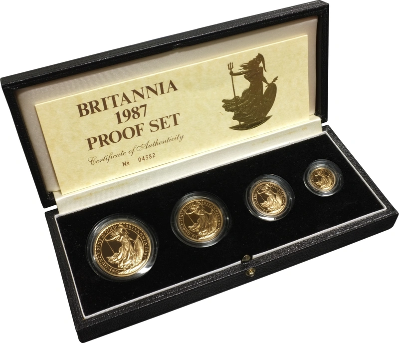 Juego de 4 Britannias Proof 1987 (en Caja Original)