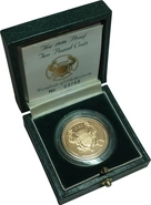 Moneda Soberano Doble de Oro Proof 1986 Juegos de la Mancomunidad en Caja Original