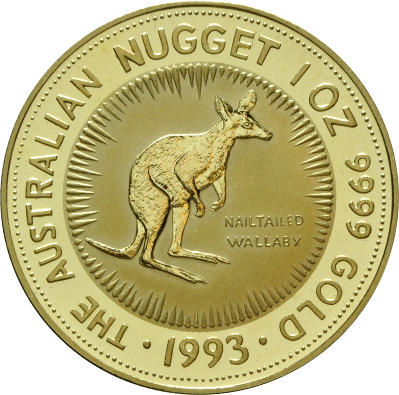 Moneda Nugget Australiano do Oro de 1 oz 1993