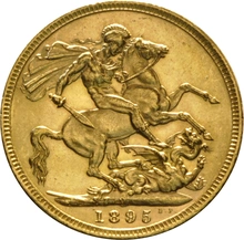 Moneda Soberano de Oro 1895 Victoria Velada (M)