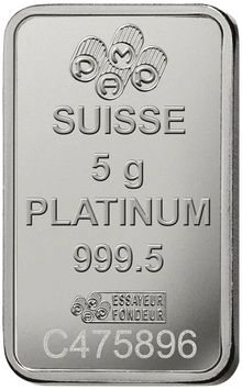 Lingote de Platino de 5 g PAMP