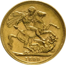 Moneda Soberano de Oro 1899 Victoria Velada (M)