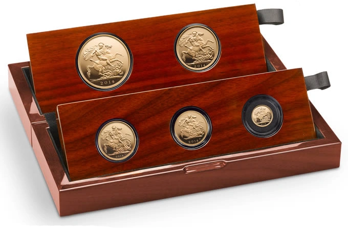 Juego de 5 Soberanos Proof 2014 en Caja Original
