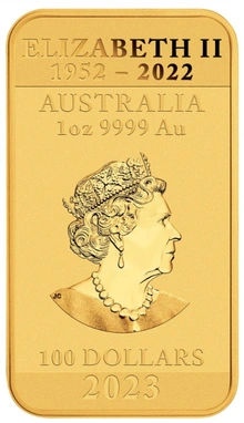 Moneda Dragón Rectangular de Oro de 1 oz 2023