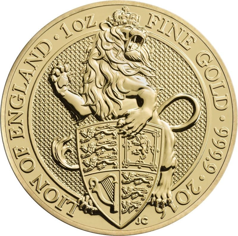 Moneda Bestias de la Reina El León de Inglaterra de Oro de 1 oz