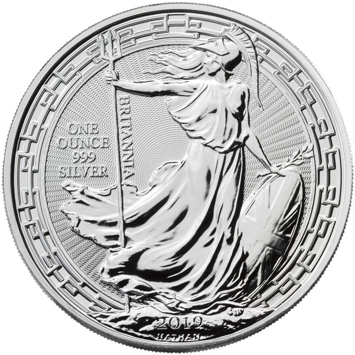 Moneda Britannia de Plata de 1 oz (Borde Oriental) 2019