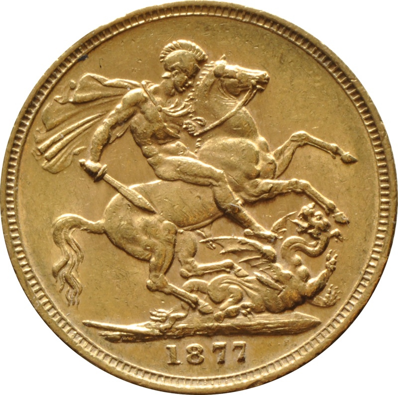 Soberano de Oro 1877 - Victoria Joven (M)