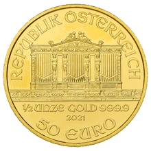 Moneda Filarmónica Viena de Oro de 1/2 oz 2021