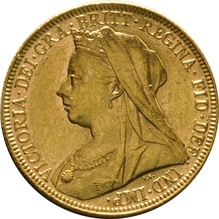 Soberano de Oro 1894 - Victoria Velada (L)