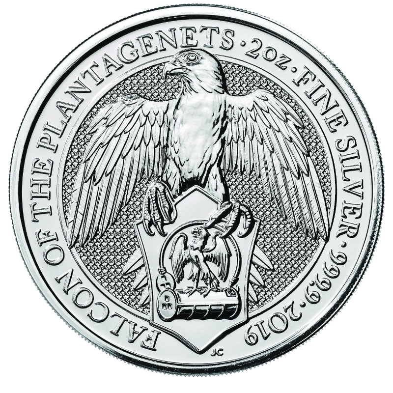 Moneda Bestias de la Reina El Halcón de los Plantagenets de Plata de 2 oz