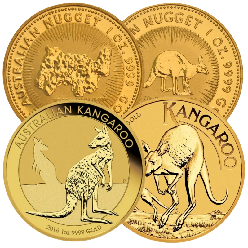 Moneda Nugget/Canguro Australiano de Oro de 1 oz (de Nuestra Elección)