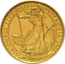Moneda Britannia de Oro de 1/4 oz 2000