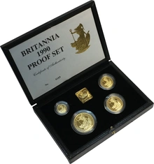 Juego de 4 Britannias Proof 1990 (en Caja Original)