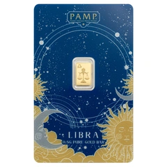 0.5g Lingote de oro PAMP Zodiac Libra Minted