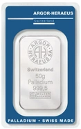 Lingote de Paladio de 50 g Argor-Heraeus