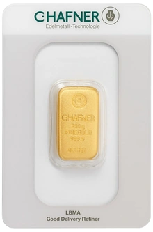 Lingote de Oro de 250 g C. Hafner Fundido