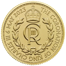 Moneda de Oro de £25 cuartos de onza de la Coronación de 2023