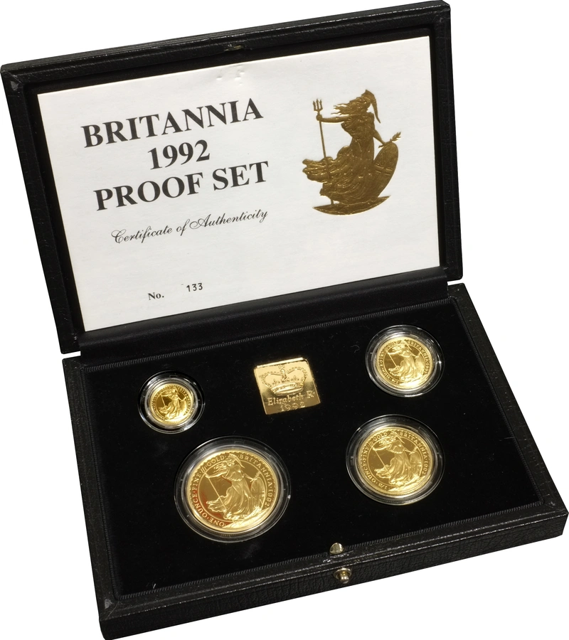 Juego de 4 Britannias Proof 1992 (en Caja Original)