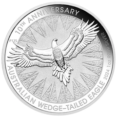 Moneda 1 oz Águila de cola en cuña de Plata 2024