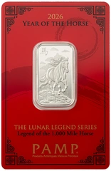 Lingote de plata de 10 g 2026 Año del Caballo PAMP