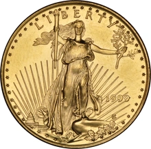 Moneda American Eagle de Oro de 1/4 oz 1999