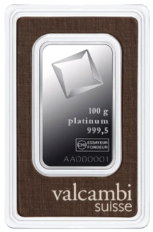 Lingote de Platino de 100 g Valcambi