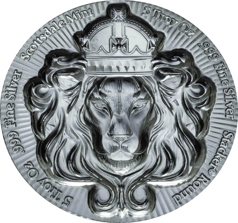 Lingote Redondo de Plata de 5 oz Encajable Scottsdale