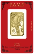 Lingote de Oro de 1 oz PAMP 2022 Año del Tigre