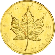 Maple Leaf Canadiense de 1 oz de Oro 1980