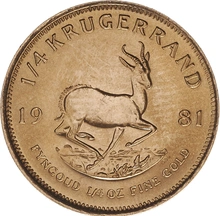 Moneda Krugerrand de 1/4 oz de Oro 1981