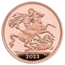 Moneda Soberano Piedfort Proof Coronación Carlos III 2023