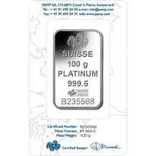 Lingote de Platino de 100 g PAMP