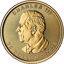 Maple Leaf Canadiense de 1/2 oz de Oro 2026