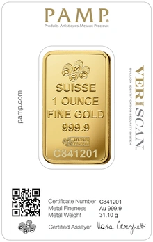 Lingote de Oro de 1 oz Lady Fortuna PAMP
