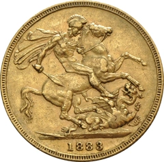 Moneda Soberano de Oro 1883 Victoria Joven (M)