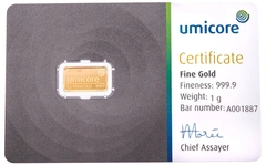 Lingote de Oro de 1 g Umicore