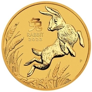 Moneda Perth Mint Calendario Lunar de Oro de 1 oz 2023 Año del Conejo
