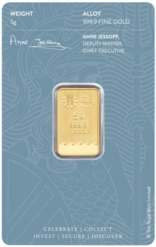 Lingote de Oro de 5 g Britannia