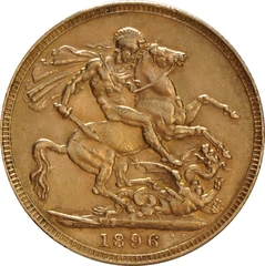 Moneda Soberano de Oro 1896 Victoria Velada (L)